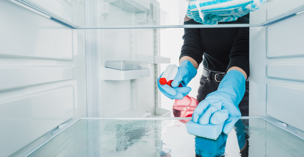 cleaning inside of refrigerator